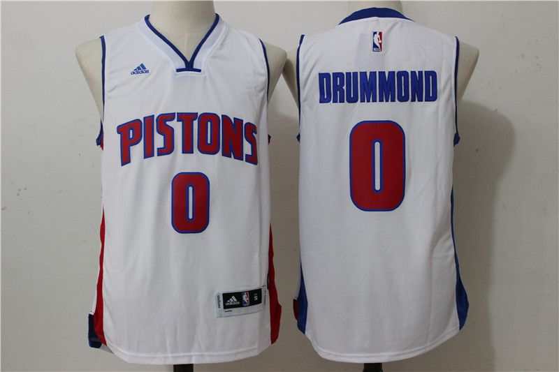 Men Detroit Pistons #0 Drummond White Stitched NBA Jersey